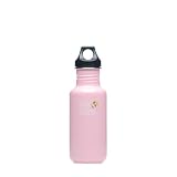 Klean Kanteen Stainless Steel Water Bottle with Poly Loop Cap (18-Ounce, Pink Renewal)