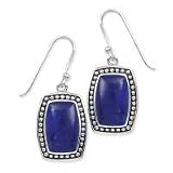 .925 Silver & Lapis Rectangular Earrings