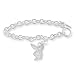 7 Sterling Silver Bunny Charm Toggle Bracelet
