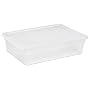 Sterilite 16558010 28-Quart Clear Storage Box See-through with White Lid, 10-Pack