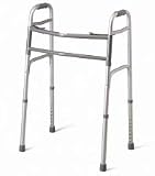^Deluxe Bariatric Walker - Extra-Wide Two-Button Walker With-OUT Wheels