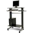 Buddy Products Euroflex Standup Fixed Height Workstation, 19.625 x  44.25 x 29.5 Inches, Charcoal and Silver (6438-36)