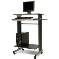 Buddy Products Euroflex Standup Fixed Height Workstation, 19.625 x  44.25 x 29.5 Inches, Charcoal and Silver (6438-36)
