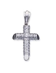 Sterling Silver CZ Cross Pendant QC4356"