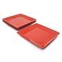 Waechtersbach Fun Factory Cherry Red Square Dinner Plates Set of 4