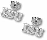 LogoArt Iowa State Cyclones Sterling Silver Team Font 3/16 Post Earrings