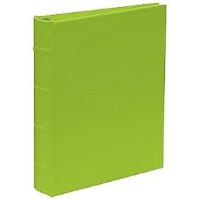 Saffiano-Lime bonded leather 1-up portable 3-ring Album with slip-in pockets by Graphic Image - 4x6