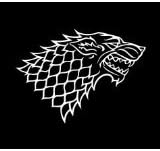 Game of Thrones House of Stark Grey Direwolf Vinyl Die Cut Decal Sticker 6" White