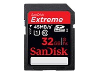 SanDisk Extreme 32GB 45MB/s SDHC Flash Memory Card SDSDX-032G-X46,Black