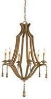 Currey and Company 9256 Simplicity 6-Light Chandelier, Washed Wood by North Coast Lighting