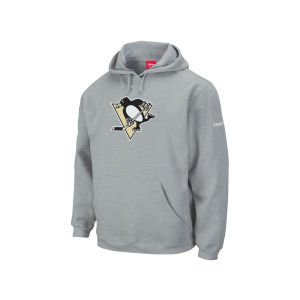 Pittsburgh Penguins Grey Playbook Fleece Hooded Sweatshirt (Large)