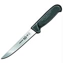 Forschner / Victorinox 6" Black Fibrox Handle Boning Knife, Straight, Wide, Heavy, Stiff, Model 40612