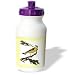 Florene Vintage - Vintage Yellow Bird On Branch With Yellow Check Background - Water Bottles