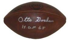 Otto Graham Autographed/Hand Signed Official NFL Duke Vintage Throwback Football HOF 65 (Deceased)