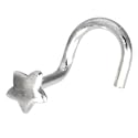 Solid 14KT White Gold STAR Nose Ring