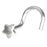 Solid 14KT White Gold STAR Nose Ring