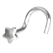 Solid 14KT White Gold STAR Nose Ring