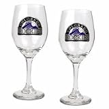 Colorado Rockies 2 Piece Wine Glass Set