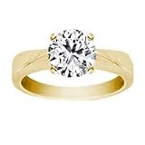 12 Carat Gsi1 Round Brilliant Certified Diamond Solitaire Engagement Ring In 18k Yellow Gold