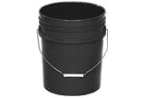 5 Gallon Plastic Pail - Black. Package of 5