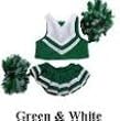 Green & White Cheer Outfit fits 7"-8" Stuffed Animals like WebkinzL'il Kinz, Beanie Babies and Teenie Teddies