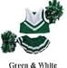 Green & White Cheer Outfit fits 7"-8" Stuffed Animals like WebkinzL'il Kinz, Beanie Babies and Teenie Teddies
