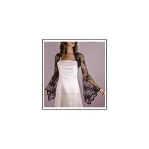 Grace and Flair Black Lace Bell Sleeve Bolero Shrug