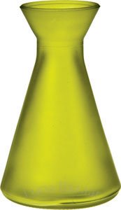 Chartreuse Green Frosted Glass Vase (cone design)