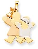 Big Girl Small Boy Charm, Yellow/Pink/White Gold