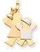 Big Girl Small Boy Charm, Yellow/Pink/White Gold