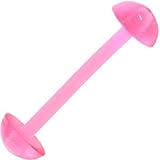 Flexi Pink NO-C-UM Barbell Tongue Ring