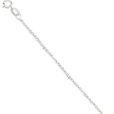 14K White Gold Sparkle Singapore Chain - 7 inches