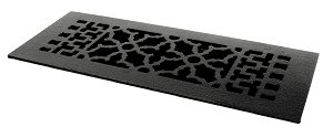 GR2BG-D - 10 x 2-1/4 Black Iron Grille - with Holes - Acorn