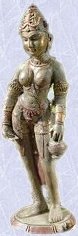Asian Parvati Goddess sculpture home yard statue With Urn