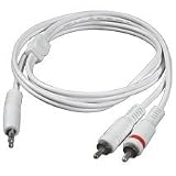 Cables To Go - Audio cable - 26 AWG - RCA (M) - mini-phone stereo 3.5 mm (M) - 3 ft - shielded - bright white
