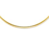 10k 4mm Lite Omega Necklace - 16 Inch - JewelryWeb