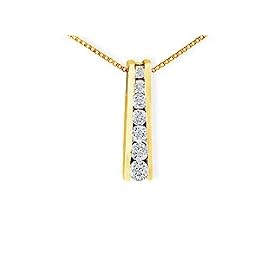 1/4 ctw Diamond Journey Ladder Pendant in 14K Gold