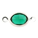 Sterling Silver Crystal Set Oval Chain Link - 8mm - Emerald : Pack of 1