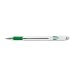 RSVP Ballpt Pen,Stick,FinePt,0.7mm,Rbbr Grp,Rflbl Oil-Based Grn Ink,Clr Brl,Clp PENBK90D