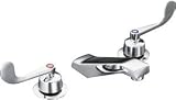 Kohler K-7443-5A-CP Triton widespread lavatory faucet with wristblade lever handles, less drain, Pol