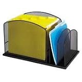 Safco 3259BL Mesh Desktop Hanging File with Two Upright Sections