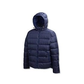 Mens Tall Plaid Hooded Quilted Down Jacket by Lands' End