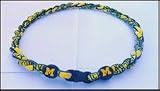 Michigan Wolverines Titanium Twisted 2-Rope Tornado 21 inch Necklace