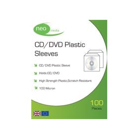 Neo Media CD/DVD Plastic Wallets - 100 Micron - High Quality - (100x Pack)