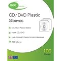 Neo Media CD/DVD Plastic Wallets - 100 Micron - High Quality - (100x Pack)
