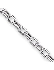 Beautiful 14k White Gold 7.5 Inch 4.75mm Polished Fancy Bracelet w/ Lobster