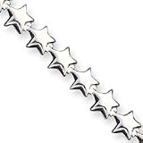 Sterling Silver Stars Bracelet - 7 Inch