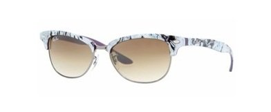 Ray Ban Sunglasses RB4132 Cathy Clubmaster 835 51 Violet Top White Grey Black Crystal Brown Gradient 52mm product image