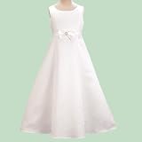 LITO Childrens WHITE Wedding Flower Girl Dress 4-12