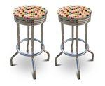 2 Rainbow Polka Dots Specialty / Custom Barstools Set